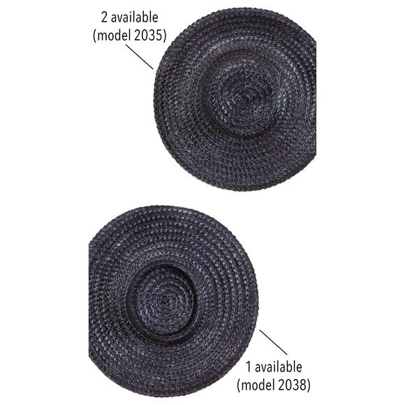 Vintage 1970s does 1950s Black Straw Wide Brim Summer Sun Hat (3 Available)